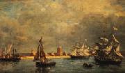 Eugene Boudin The Port of Camaret oil painting